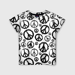 Футболка детская Many peace logo, цвет: 3D-принт