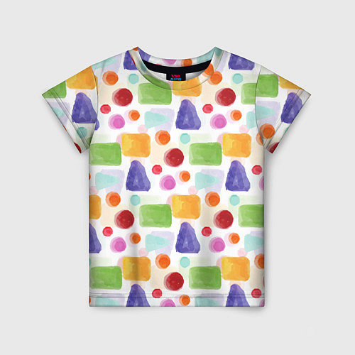 Детская футболка Разноцветные фигурки / 3D-принт – фото 1