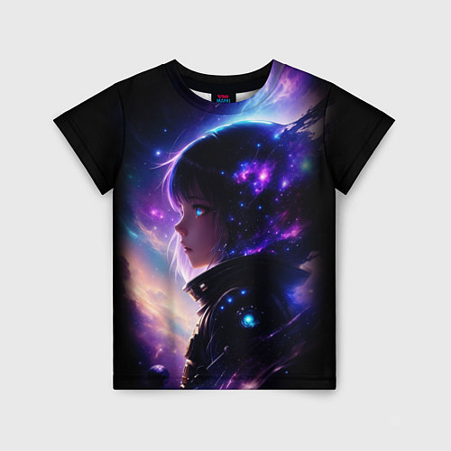 Детская футболка Покорение космоса - девушка / 3D-принт – фото 1