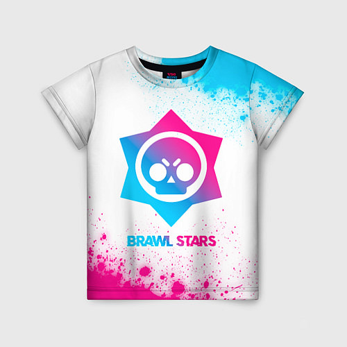 Детская футболка Brawl Stars neon gradient style / 3D-принт – фото 1