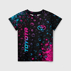 Детская футболка Toyota - neon gradient: надпись, символ