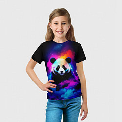 Футболка детская Панда и краски, цвет: 3D-принт — фото 2