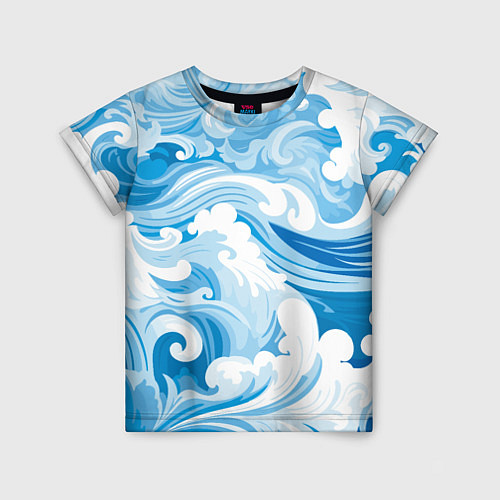 Детская футболка Голубые волны / 3D-принт – фото 1