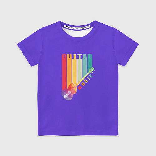 Детская футболка Абстрактная электрогитара из полигонов / 3D-принт – фото 1