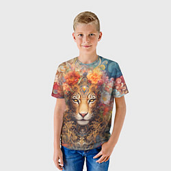 Футболка детская Леопард в тропиках, цвет: 3D-принт — фото 2