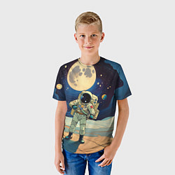 Футболка детская Космонавт в ледяной пустыне, цвет: 3D-принт — фото 2