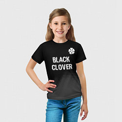 Футболка детская Black Clover glitch на темном фоне: символ сверху, цвет: 3D-принт — фото 2
