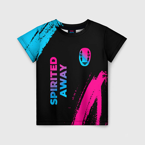 Детская футболка Spirited Away - neon gradient: надпись, символ / 3D-принт – фото 1