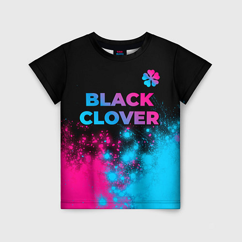 Детская футболка Black Clover - neon gradient: символ сверху / 3D-принт – фото 1