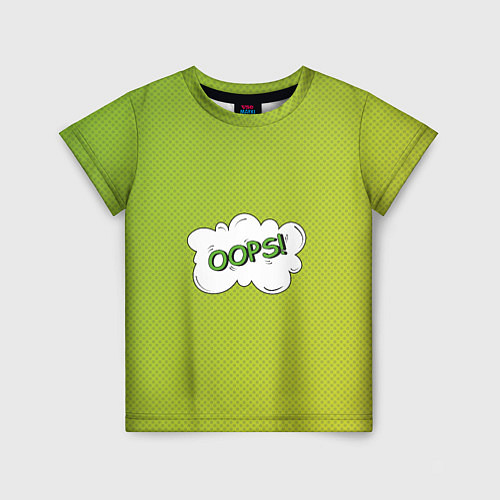 Детская футболка Oops на градиенте зеленом / 3D-принт – фото 1