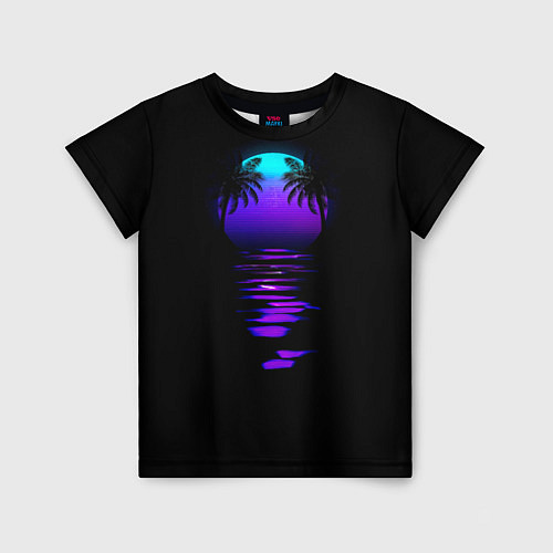 Детская футболка Луна SynthWave / 3D-принт – фото 1