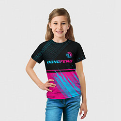 Футболка детская Dongfeng - neon gradient: символ сверху, цвет: 3D-принт — фото 2