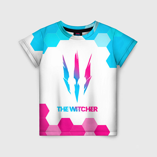 Детская футболка The Witcher neon gradient style / 3D-принт – фото 1