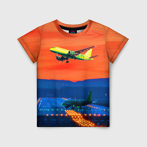 Детская футболка Боинг 737 на взлете / 3D-принт – фото 1