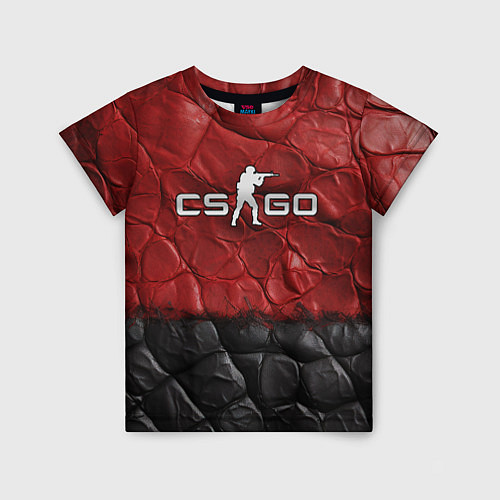 Детская футболка CS GO red black texture / 3D-принт – фото 1