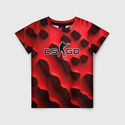 Детская футболка CS GO black red abstract