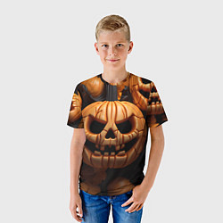 Футболка детская Pumpkin Halloween, цвет: 3D-принт — фото 2