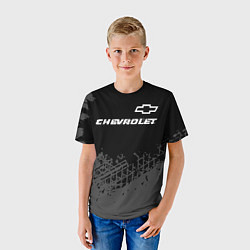 Футболка детская Chevrolet speed на темном фоне со следами шин: сим, цвет: 3D-принт — фото 2