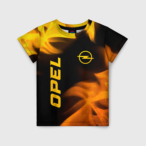 Детская футболка Opel - gold gradient: надпись, символ / 3D-принт – фото 1