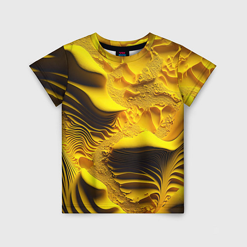 Детская футболка Желтая объемная текстура / 3D-принт – фото 1