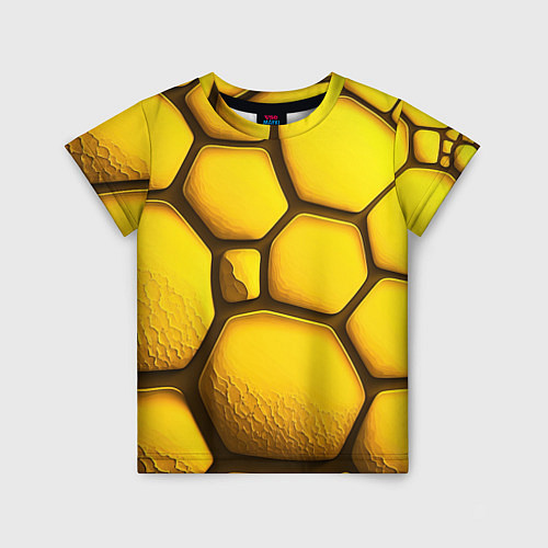 Детская футболка Желтые объемные плиты / 3D-принт – фото 1
