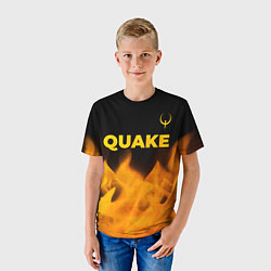 Футболка детская Quake - gold gradient: символ сверху, цвет: 3D-принт — фото 2