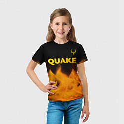 Футболка детская Quake - gold gradient: символ сверху, цвет: 3D-принт — фото 2