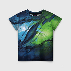 Детская футболка Green blue abstract