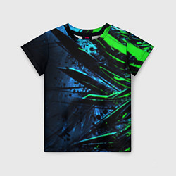 Детская футболка Black green abstract