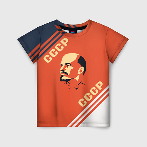 Детская футболка Ленин на красном фоне / 3D-принт – фото 1