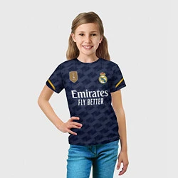 Футболка детская Беллингем Реал Мадрид форма 2324 гостевая, цвет: 3D-принт — фото 2
