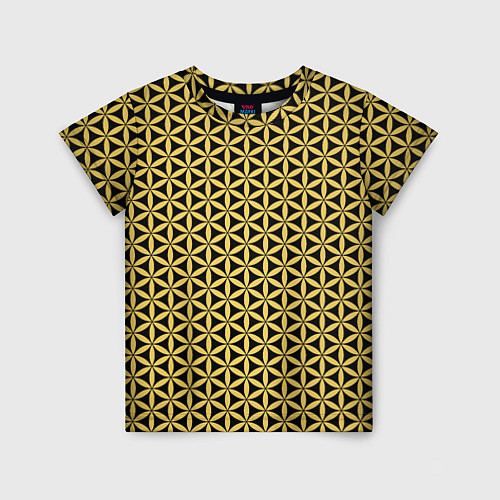Детская футболка Цветок Жизни - Золото / 3D-принт – фото 1