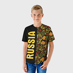 Футболка детская Russia хохлома, цвет: 3D-принт — фото 2