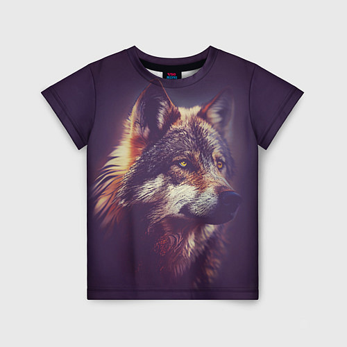 Детская футболка Задумчивый волк / 3D-принт – фото 1