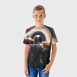 Футболка детская Черная дыра - космонавт, цвет: 3D-принт — фото 2