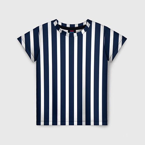 Детская футболка Полосы тёмно-синие морской / 3D-принт – фото 1