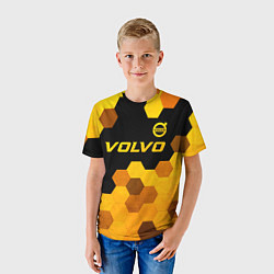 Футболка детская Volvo - gold gradient: символ сверху, цвет: 3D-принт — фото 2