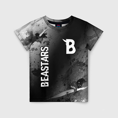 Детская футболка Beastars glitch на темном фоне: надпись, символ / 3D-принт – фото 1