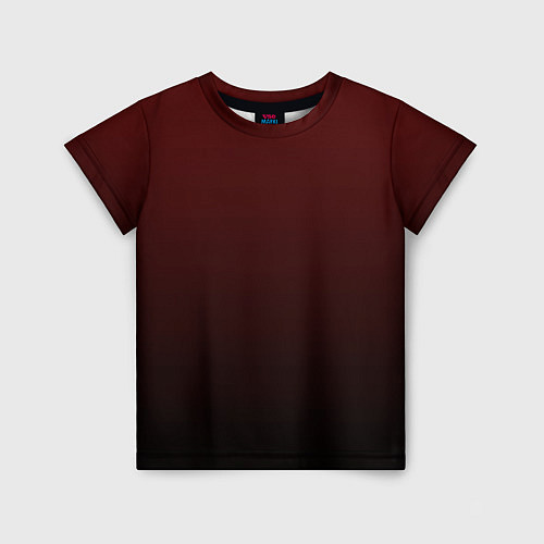 Детская футболка Градиент бордово-чёрный / 3D-принт – фото 1