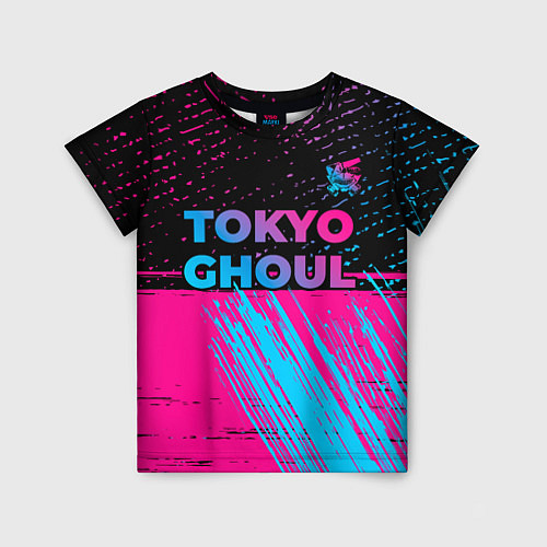 Детская футболка Tokyo Ghoul - neon gradient: символ сверху / 3D-принт – фото 1