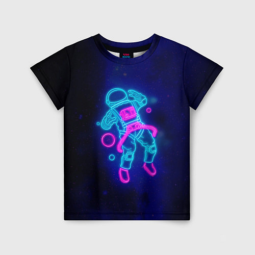 Детская футболка Космонавт - неон / 3D-принт – фото 1