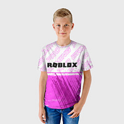 Футболка детская Roblox pro gaming: символ сверху, цвет: 3D-принт — фото 2