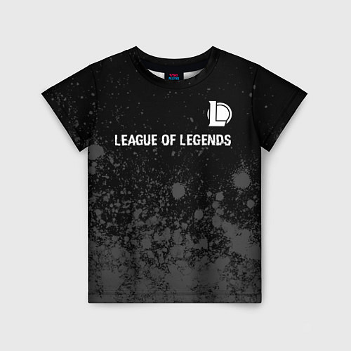 Детская футболка League of Legends glitch на темном фоне: символ св / 3D-принт – фото 1