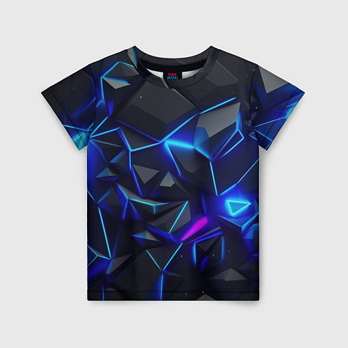 Детская футболка Неоновые космические осколки / 3D-принт – фото 1