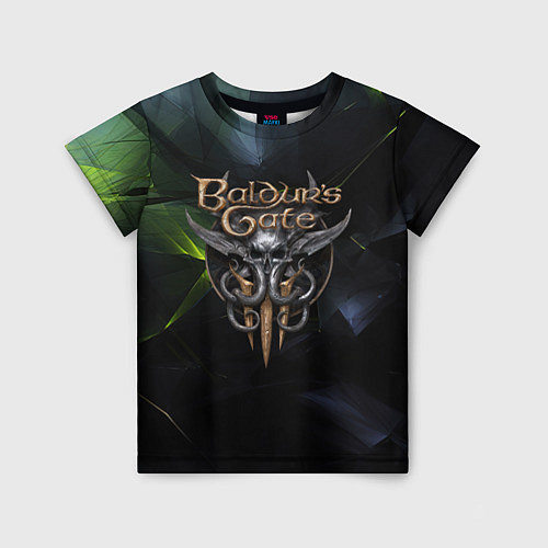 Детская футболка Baldurs Gate 3 logo dark green / 3D-принт – фото 1