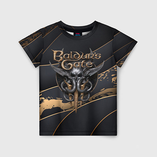 Детская футболка Baldurs Gate 3 logo dark logo / 3D-принт – фото 1