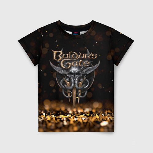 Детская футболка Baldurs Gate 3 logo dark gold logo / 3D-принт – фото 1