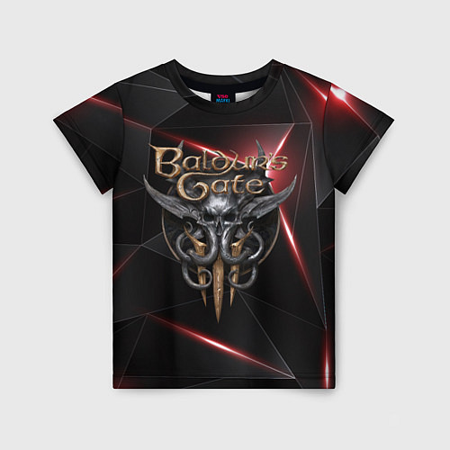 Детская футболка Baldurs Gate 3 logo black red / 3D-принт – фото 1