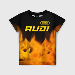 Детская футболка Audi - gold gradient: символ сверху