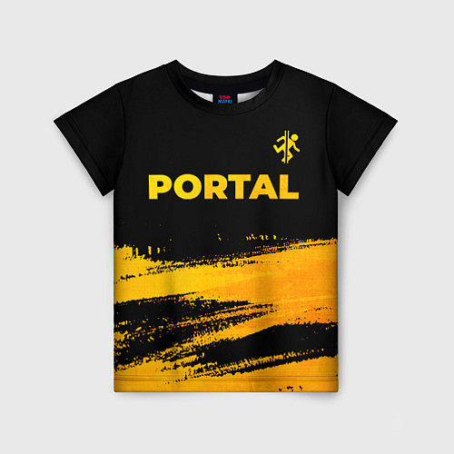 Детская футболка Portal - gold gradient: символ сверху / 3D-принт – фото 1